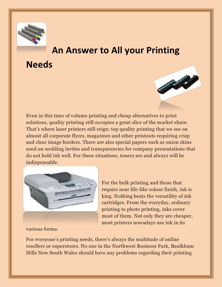An Answer To All Your Printing Needs Www Etoner Com Au