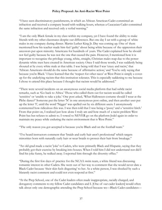 An anti racist west point