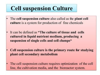 Suspension Culture and Single Cell Cultures, Culturing methods ...