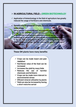 APPLICATIONS OF BIOTECHNOLOGY | PDF