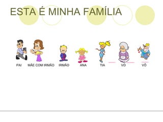 ESTA É MINHA FAMÍLIA PAI  MÃE COM IRMÃO  IRMÃO  ANA  TIA  VÓ  VÔ 