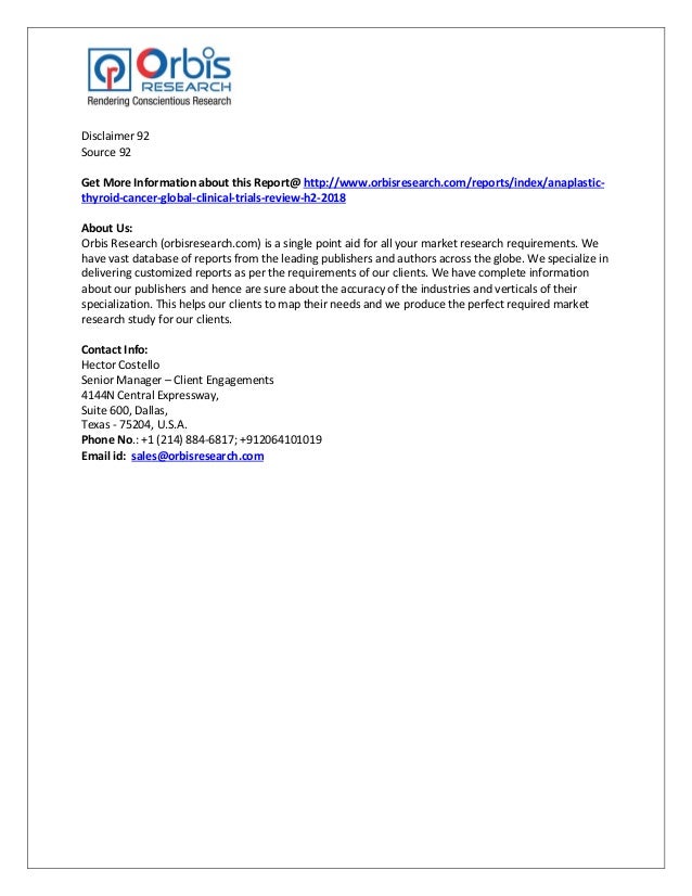 Anaplastic Thyroid Cancer Global Clinical Trials Review