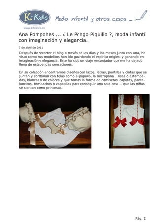 Ana Pompones Le Pongo Piquillo Moda Infantil Con Imaginación