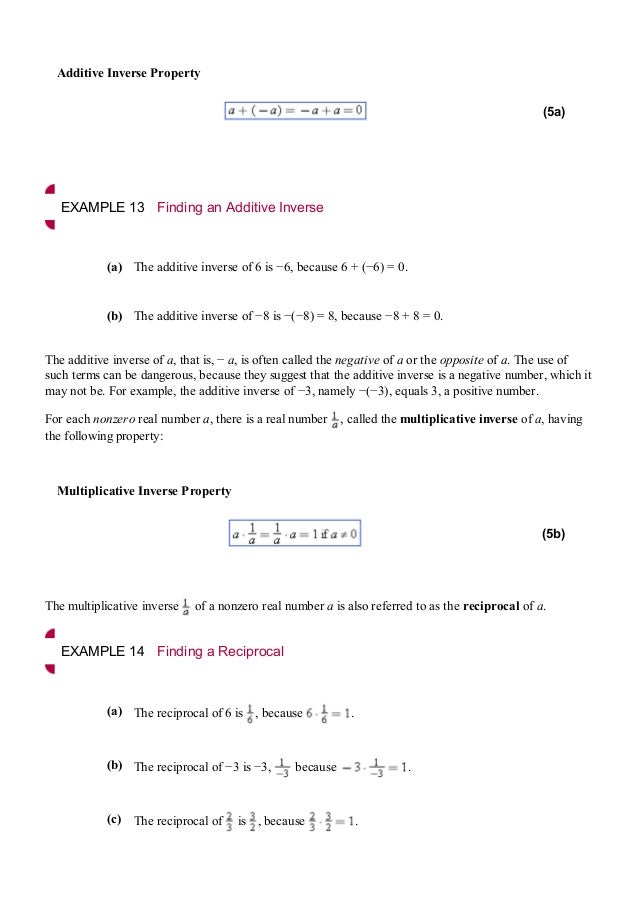 negative inverse number multiplicative to applied calculas approach An