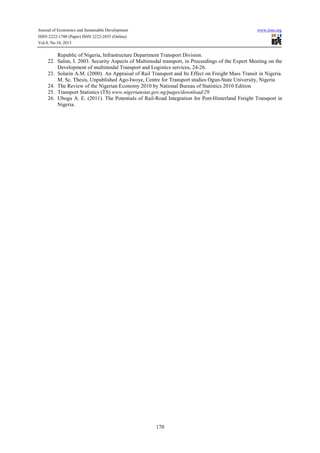 An appraisal of the nigerian transport sector evidence from the railway ...