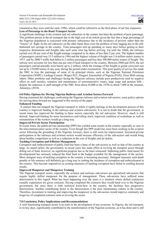 An appraisal of the nigerian transport sector evidence from the railway ...