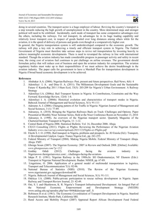 An appraisal of the nigerian transport sector evidence from the railway ...