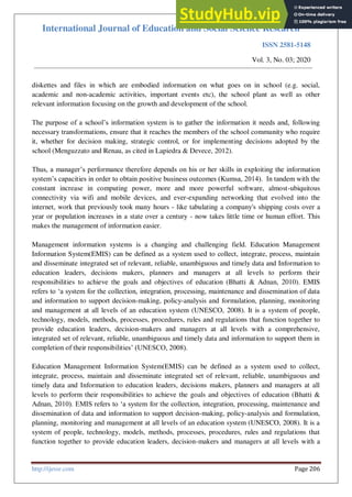 An Appraisal Of The Use Of Education Management Information System ...