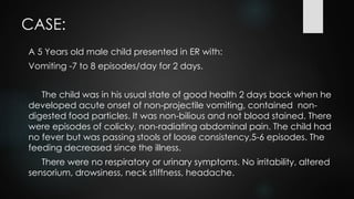 An approach to a case of vomiting in children | PPTX
