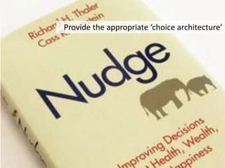 Provide the appropriate ‘choice architecture’