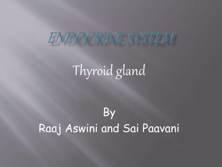Thyroid gland
By
Raaj Aswini and Sai Paavani
 