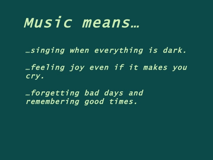 The Meaning of Music
