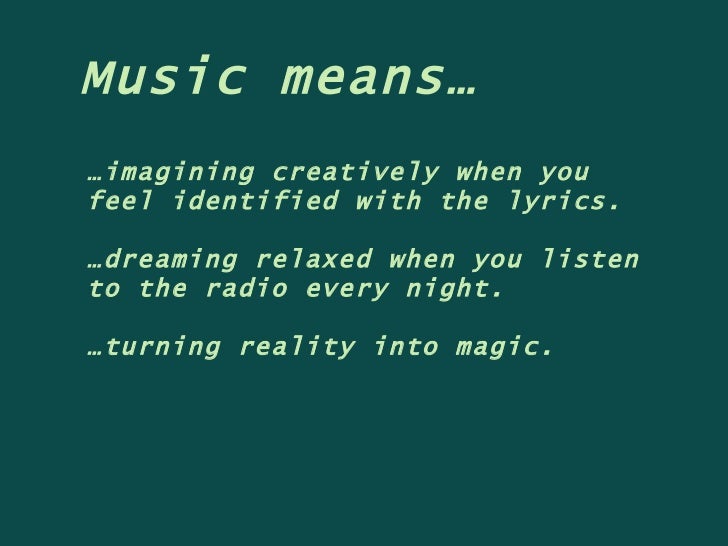 meaning of music presentation