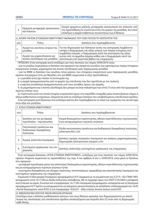 ΕΦΗΜΕΡΙ∆Α TΗΣ ΚΥΒΕΡΝΗΣΕΩΣ58982 Τεύχος Β’4445/15.12.2017
3.
Οχήματα μεταφοράς προσωπικού
και πελατών
Αγορά οχημάτων μαζικής μεταφοράς προσωπικού και πελατών υπό
την προϋπόθεση ότι κινούνται εντός του χώρου της μονάδας. Δεν είναι
επιλέξιμη η αγορά επιβατικών αυτοκινήτων έως 6 θέσεων.
6. ΑΓΟΡΑ ΠΑΓΙΩΝ ΣΤΟΙΧΕΙΩΝ ΕΝΕΡΓΗΤΙΚΟΥ ΜΟΝΑΔΑΣ ΠΟΥ ΕΧΕΙ ΠΑΥΣΕΙ ΤΗ ΛΕΙΤΟΥΡΓΙΑ ΤΗΣ
α/α Τίτλος Δαπάνες που περιλαμβάνονται
1.
Αγορά του ακινήτου (κτίριο) της
μονάδας
Για την δημιουργία των δαπανών αυτής της κατηγορίας λαμβάνεται
υπόψη ο διαχωρισμός της αξίας κτήσης των παγίων στοιχείων στο
συμβόλαιο αγοράς, ο διαχωρισμός κατά την αποτίμηση της αξίας
αυτών από τα αρμόδια όργανα καθώς και ο διαχωρισμός κατά την
αποτύπωση στο λογιστικά βιβλία της επιχείρησης
2.
Αγορά του μηχανολογικού και
λοιπού εξοπλισμού της μονάδας
ΠΡΟΣΟΧΗ: Στην κατηγορία αυτή επιλέξιμες για τους σκοπούς του nόμου 4399/2016 είναι:
• για τις μεγάλες επιχειρήσεις οι δαπάνες που αφορούν την αγορά του συνόλου των υφιστάμενων παγίων στοιχείων
ενεργητικού (κτήρια, μηχανήματα και λοιπός εξοπλισμός) μιας παραγωγικής μονάδας
• για τις ΜΜΕ οι δαπάνες του συνόλου ή/και μέρους των στοιχείων ενεργητικού μιας παραγωγικής μονάδας,
εφόσον συντρέχουν (είτε για Μεγάλες είτε για ΜΜΕ) σωρευτικά οι εξής προϋποθέσεις:
α. η μονάδα αυτή έχει παύσει τη λειτουργία της,
β. η αγορά πραγματοποιείται από το φορέα της επένδυσης που δεν σχετίζεται με τον πωλητή,
γ. η σχετική συναλλαγή πραγματοποιείται υπό τους συνήθεις όρους της αγοράς,
δ. τα μηχανήματα και ο λοιπός εξοπλισμός δεν μπορεί να είναι παλαιότερα των επτά (7) ετών από την ημερομηνία
πρώτης κτήσης τους.
Σε περίπτωση κατά την οποία στοιχεία ενεργητικού έχουν στο παρελθόν ενισχυθεί μέσω αναπτυξιακών νόμων ή
άλλων καθεστώτων ενισχύσεων, εξαιρούνται από τις επιλέξιμες δαπάνες του υποβαλλομένου επενδυτικού σχεδίου.
Στην κατηγορία αυτή δαπανών στο επιλέξιμο κόστος δεν περιλαμβάνεται το ποσό του τιμήματος που αντιστοιχεί
στην αξία του γηπέδου.
7. ΑΥΛΑ ΣΤΟΙΧΕΙΑ ΕΝΕΡΓΗΤΙΚΟΥ
α/α Τίτλος Δαπάνες που περιλαμβάνονται
1.
Δαπάνες για την μεταφορά
τεχνολογίας - τεχνογνωσίας
Αγορά δικαιωμάτων ευρεσιτεχνίας, αδειών εκμετάλλευσης τεχνογνωσίας
ή μη καταχωρημένων τεχνικών γνώσεων
2.
Πιστοποίηση προϊόντων και
διαδικασιών διασφάλισης
ποιότητας
Έξοδα πιστοποίησης προϊόντων και διαδικασιών διασφάλισης ποιότητας,
απόκτηση ISO, κ.λπ.
3. Αγορά, ανάπτυξη λογισμικού
Δαπάνες αγοράς αναγκαίου λογισμικού για ανάγκες μηχανοργάνωσης,
δημιουργίας ηλεκτρονικών αγορών, κ.λπ.
4.
Συστήματα οργάνωσης της επι-
χείρησης
Δαπάνες ανάπτυξης συστημάτων οργάνωσης της επιχείρησης.
Στην κατηγορία δαπανών «ΑΥΛΑ ΣΤΟΙΧΕΙΑ ΕΝΕΡΓΗΤΙΚΟΥ», επιλέξιμες για τους σκοπούς του nόμου 4399/2016,
εφόσον πληρούν σωρευτικά τις προϋποθέσεις της παρ. 4 του άρθρου 8 του ν. 4399/2016, είναι μόνο οι δαπάνες
που αφορούν:
• μεταφορά τεχνολογίας μέσω της απόκτησης δικαιωμάτων ευρεσιτεχνίας, αδειών εκμετάλλευσης τεχνογνωσίας
και μη καταχωρημένων τεχνικών γνώσεων ή/και
• συστήματα διασφάλισης και ελέγχου ποιότητας, πιστοποιήσεων, προμηθείας και εγκατάστασης λογισμικού και
συστημάτων οργάνωσης της επιχείρησης
Σημείωση: Η αξία αγοράς λογισμικών προγραμμάτων Η/Υ, σύμφωνα με τη γνωμάτευση του Ε.ΣΥ.Λ. 142/1948/1993,
καταχωρείτο στον 16.17.00 ως έξοδα πολυετούς απόσβεσης. Με το έγγραφο όμως του ΣΛΟΤ 310/2005 η απόφαση
αυτή έπαυσε να ισχύει. Συνεπώς και ο λογαριασμός 16.17.00 «Λογισμικά προγράμματα» καταργείται και τα λογισμικά
προγράμματα Η/Υ πρέπει να καταχωρούνται ως ασώματες ακινητοποιήσεις σε κατάλληλο υπολογαριασμό του 16.05
«Λοιπά δικαιώματα» κατά ΕΓΛΣ ή στο λογαριασμό 18.03.01 - Αξία κτήσης λοιπών άυλων κατά ΕΛΠ.
8. ΜΙΣΘΟΛΟΓΙΚΟ ΚΟΣΤΟΣ ΝΕΩΝ ΘΕΣΕΩΝ ΕΡΓΑΣΙΑΣ
Επιλέξιμη είναι η δαπάνη μισθολογικού κόστους των νέων θέσεων εργασίας που δημιουργούνται ως αποτέ-
λεσμα της υλοποίησης του επενδυτικού σχεδίου υπολογιζόμενο για περίοδο δύο (2) ετών από τη δημιουργία
κάθε θέσης.
 