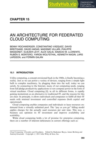 An Architecture For Federated Cloud Computing | PDF | Cloud Computing ...