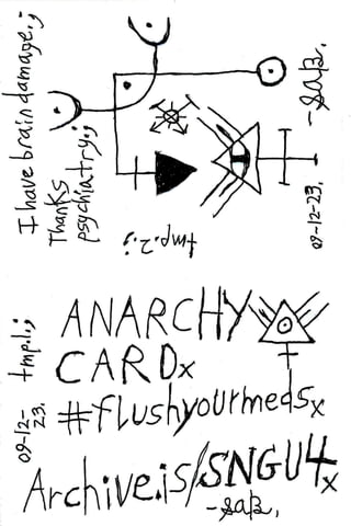 Anarchism Card #flushyourmeds