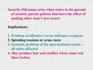 Anarchy and the Security Dilemma Basic Concepts of International ...