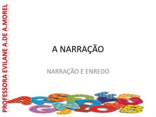 A NARRAÇÃO
NARRAÇÃO E ENREDO