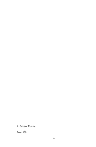 33
4. School Forms
Form 138
 