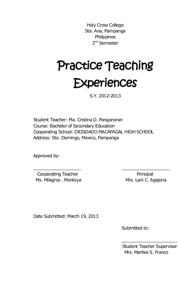 sample teaching experience essay