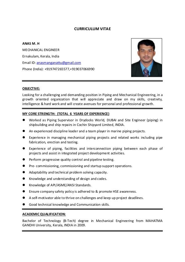 Mechanical piping designer cv June 2021