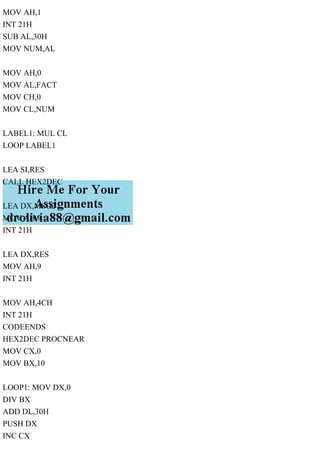 An Assembly program to find the factorial of decimal number given by.pdf