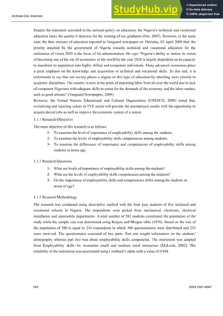 An Assessment Of Employability Skills Among Technical And Vocational ...