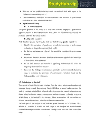 An Assessment Of Employees Performance Appraisal Practice The Case Of ...