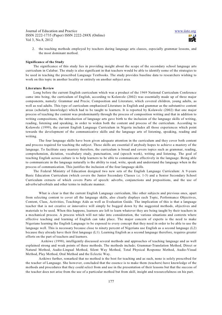 Curriculum instruction research paper