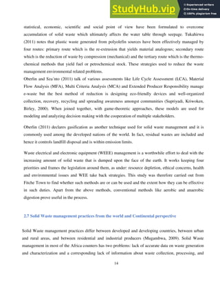 AN ASSESSMENT SOLID WASTE MANAGEMENT PRACTICES CASE STUDY OF FITCHE ...