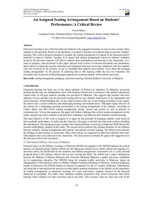 Seating assignment chart picture