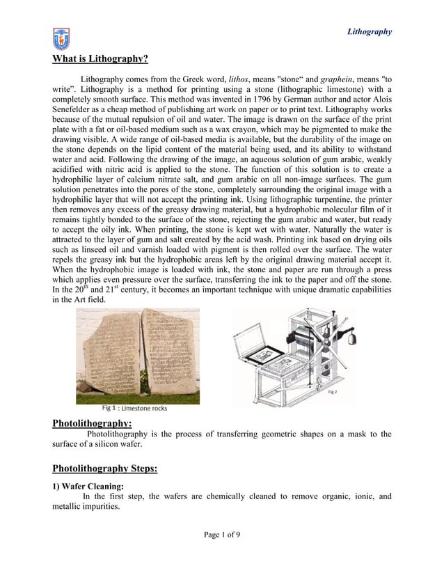 An assignment lithography | PDF | Photography | Arts and Crafts
