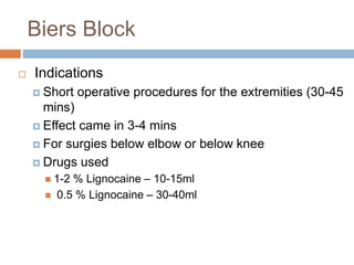 Biers Block Risks Local Anaesthesia In Plastic Surgery | PPTX