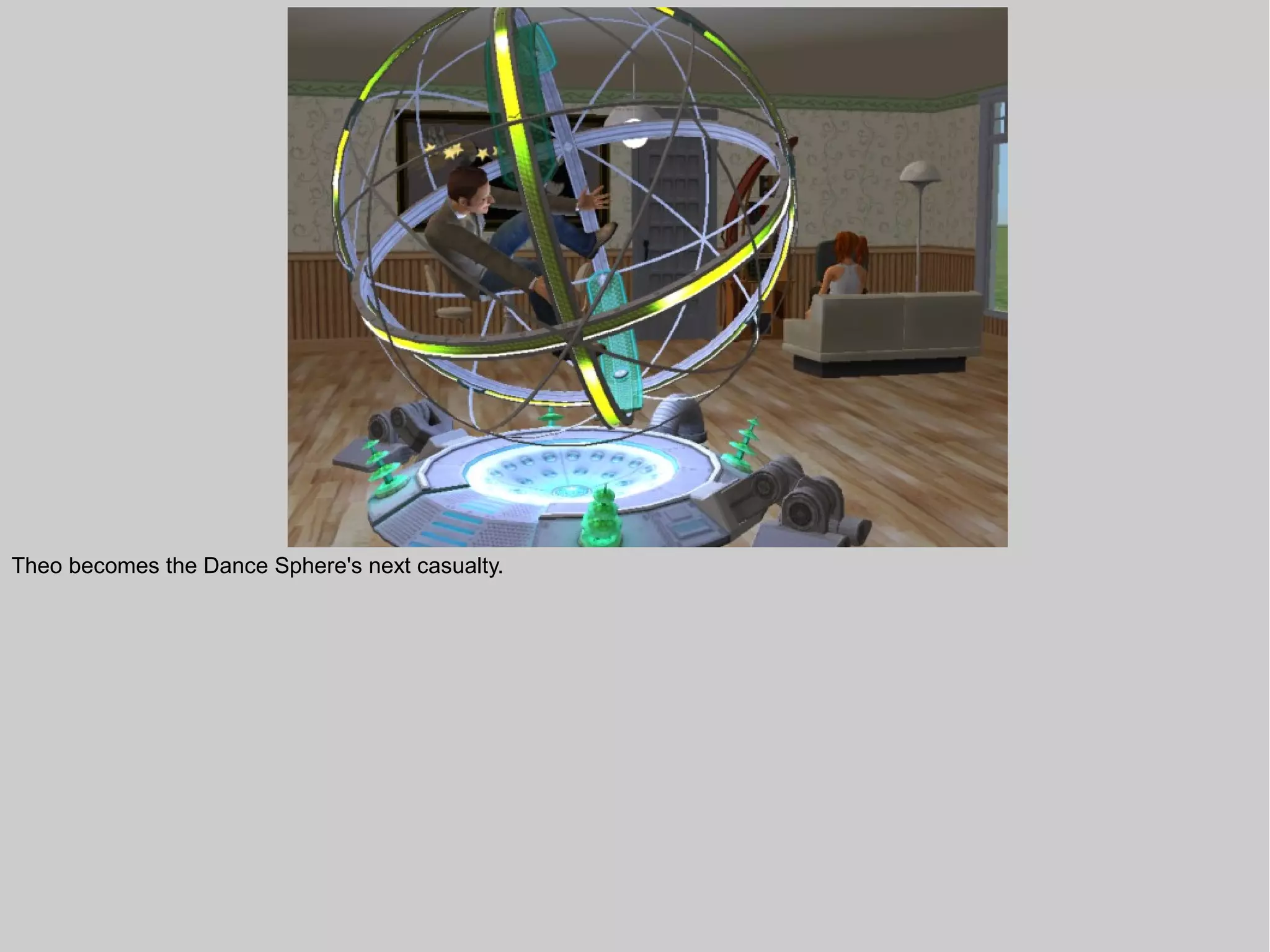 Theo becomes the Dance Sphere's next casualty.
 