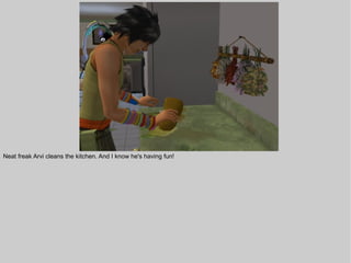 Neat freak Arvi cleans the kitchen. And I know he's having fun!
 