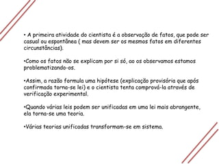 Ciência como leitura do mundo natural, usando métodos, procedimentos técnicos e fundamentos epistemológicos .3.1. O método como caminho do conhecimento científico  O uso de instrumentos tecnológicos na pesquisa científica é feito através da prática dos métodos que estão sendo usados na pesquisa.