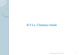 Franck Rencurel, BTS 2020 71
II-5 La Clairance rénale
 