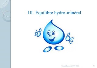 Franck Rencurel, BTS 2020 76
III- Equilibre hydro-minéral
 