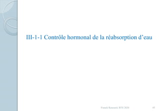 Franck Rencurel, BTS 2020 85
III-1-1 Contrôle hormonal de la réabsorption d’eau
 