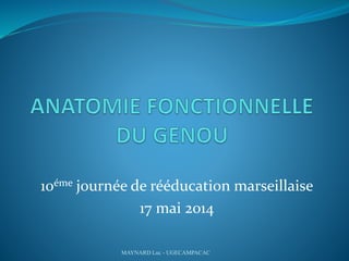 10éme journée de rééducation marseillaise
17 mai 2014
MAYNARD Luc - UGECAMPACAC
 