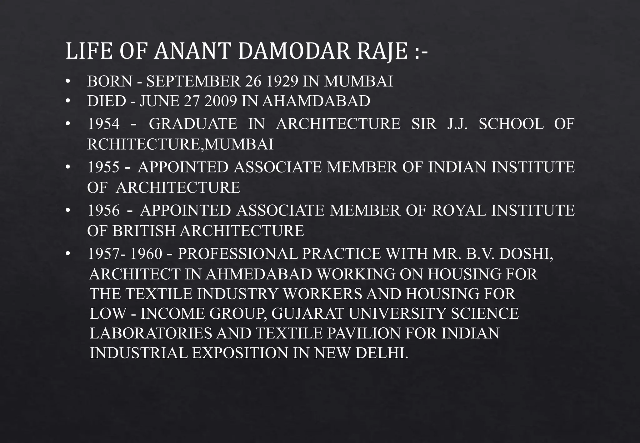 ANATH RAJE on INDIAN ARCHITECT CASE STUDY.pptx