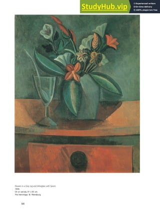 94
Flowers in a Grey Jug and Wineglass with Spoon,
1908.
Oil on canvas, 81 x 65 cm,
The Hermitage, St. Petersburg.
 