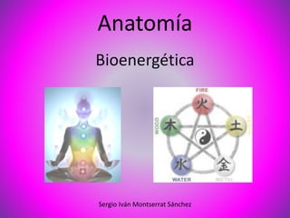 Anatomía
Bioenergética
Sergio Iván Montserrat Sánchez
 