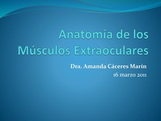 Dra. Amanda Cáceres Marín
16 marzo 2011
 
