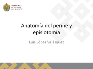 Anatomía del periné y
episiotomía
Luis López Velásquez
 