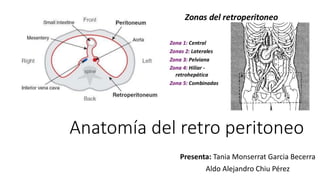 Anatomía del retro peritoneo
Presenta: Tania Monserrat Garcia Becerra
Aldo Alejandro Chiu Pérez
 
