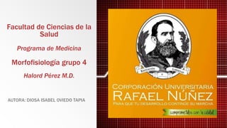 Facultad de Ciencias de la
Salud
Programa de Medicina
Morfofisiología grupo 4
Halord Pérez M.D.
AUTORA: DIOSA ISABEL OVIEDO TAPIA
 