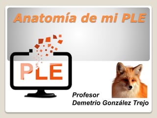 Anatomía de mi PLE 
Profesor 
Demetrio González Trejo 
 