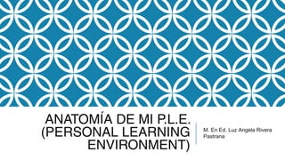 ANATOMÍA DE MI P.L.E.
(PERSONAL LEARNING
ENVIRONMENT)
M. En Ed. Luz Angela Rivera
Pastrana
 