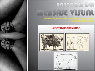 ANATOMÍA DEL
MENSAJE VISUAL
 Niveles de producción, expresión y recepción de
                           los mensajes visuales


        ABSTRACCIONISMO
 